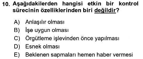 Küçük İşletme Yönetimi 2017-2018 Ara Sınav - 10. soru