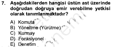 Küçük İşletme Yönetimi 2012-2013 Dönem Sonu Sınavı - 7. soru