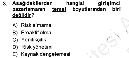 Küçük İşletme Yönetimi 2013-2014 Dönem Sonu Sınavı - 3. soru