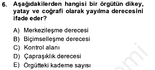 Küçük İşletme Yönetimi 2013-2014 Dönem Sonu Sınavı - 6. soru