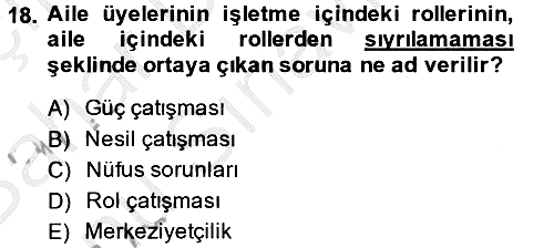 Küçük İşletme Yönetimi 2014-2015 Dönem Sonu Sınavı - 18. soru