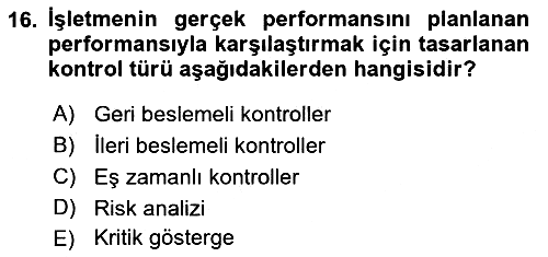 Küçük İşletme Yönetimi 2021-2022 Dönem Sonu Sınavı - 16. soru