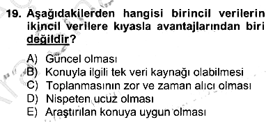 Pazarlama İlkeleri 2012-2013 Ara Sınav - 19. soru