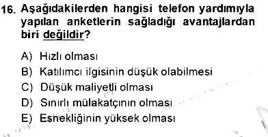 Pazarlama İlkeleri 2014-2015 Ara Sınav - 16. soru