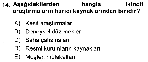 Pazarlama İlkeleri 2021-2022 Ara Sınav - 14. soru