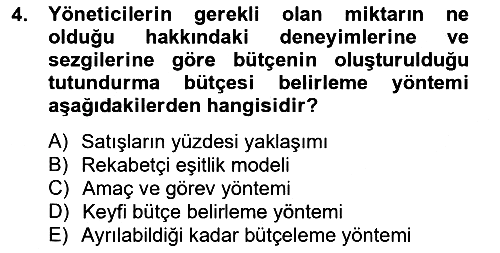 Pazarlama İlkeleri 2012-2013 Dönem Sonu Sınavı - 4. soru