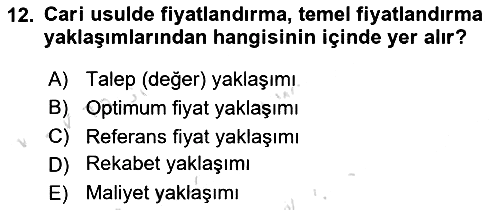 Pazarlama İlkeleri 2024-2025 Dönem Sonu Sınavı - 12. soru