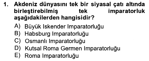 Akdeniz Uygarlıkları Sanatı 2012-2013 Ara Sınav - 1. soru