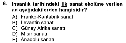 Akdeniz Uygarlıkları Sanatı 2012-2013 Ara Sınav - 6. soru