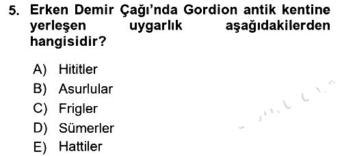 Akdeniz Uygarlıkları Sanatı 2022-2023 Yaz Okulu Sınavı - 5. soru