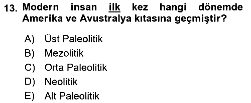Anadolu Arkeolojisi 2025-2026 Ara Sınav - 13. soru