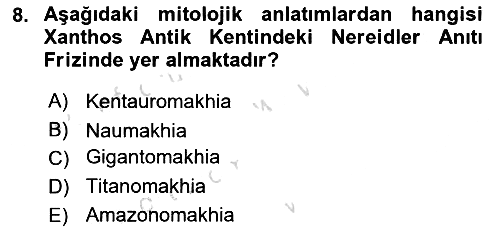 Anadolu Arkeolojisi 2024-2025 Yaz Okulu Sınavı - 8. soru
