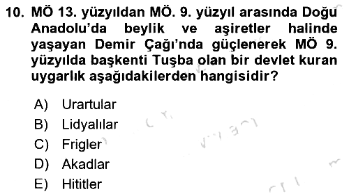 Arkeolojik Alan Yönetimi 2025-2026 Ara Sınav - 10. soru
