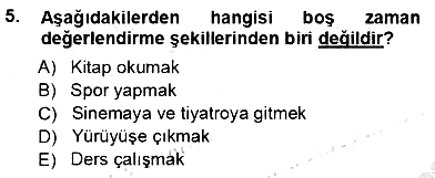 Genel Turizm Bilgisi 2012-2013 Ara Sınav - 5. soru