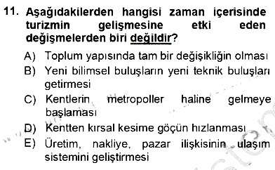 Genel Turizm Bilgisi 2012-2013 Ara Sınav - 11. soru