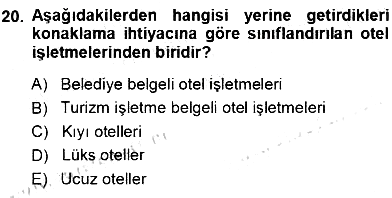 Genel Turizm Bilgisi 2013-2014 Ara Sınav - 20. soru