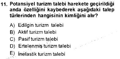 Genel Turizm Bilgisi 2014-2015 Dönem Sonu Sınavı - 11. soru