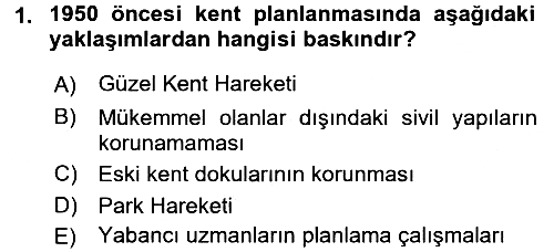 Kültürel Miras Yönetimi 2016-2017 Dönem Sonu Sınavı - 1. soru