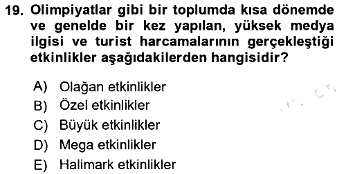 Kültürel Miras Yönetimi 2020-2021 Yaz Okulu Sınavı - 19. soru