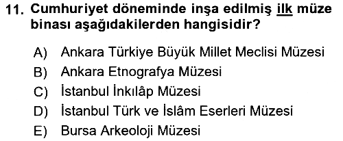 Müzecilik ve Sergileme 2015-2016 Ara Sınav - 11. soru