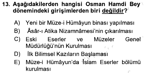 Müzecilik ve Sergileme 2024-2025 Ara Sınav - 13. soru