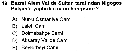 Ortaçağdan Günümüze Anadolu Uygarlıkları 2016-2017 3 Ders Sınavı - 19. soru