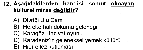 Restorasyon ve Koruma İlkeleri 2012-2013 Ara Sınav - 12. soru
