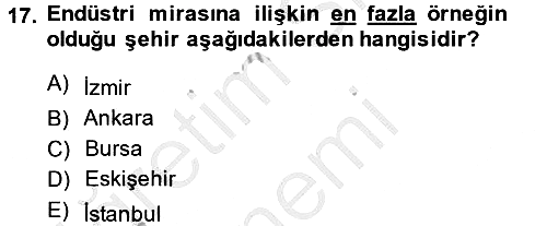 Restorasyon ve Koruma İlkeleri 2014-2015 Dönem Sonu Sınavı - 17. soru