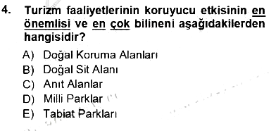 Turizm Coğrafyası 2012-2013 Ara Sınav - 4. soru