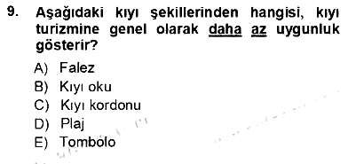 Turizm Coğrafyası 2012-2013 Ara Sınav - 9. soru