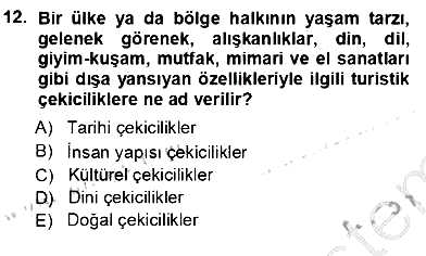 Turizm Coğrafyası 2012-2013 Ara Sınav - 12. soru
