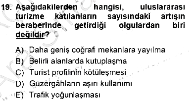 Turizm Coğrafyası 2012-2013 Ara Sınav - 19. soru