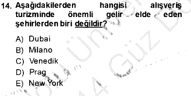 Turizm Coğrafyası 2013-2014 Ara Sınav - 14. soru