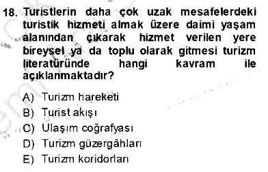 Turizm Coğrafyası 2013-2014 Ara Sınav - 18. soru