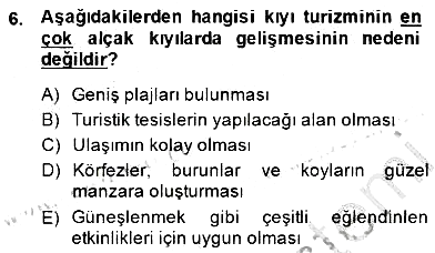 Turizm Coğrafyası 2014-2015 Ara Sınav - 6. soru