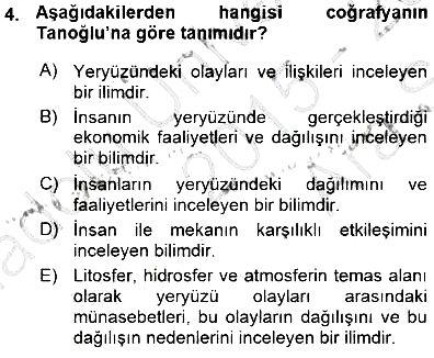 Turizm Coğrafyası 2015-2016 Ara Sınav - 4. soru