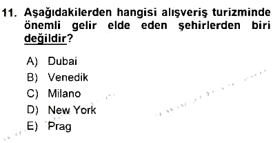 Turizm Coğrafyası 2015-2016 Ara Sınav - 11. soru