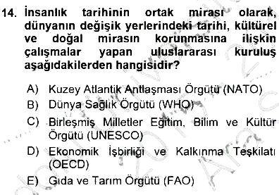 Turizm Coğrafyası 2015-2016 Ara Sınav - 14. soru