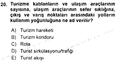 Turizm Coğrafyası 2015-2016 Ara Sınav - 20. soru