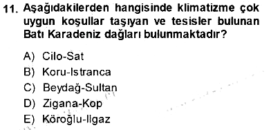 Turizm Coğrafyası 2014-2015 Dönem Sonu Sınavı - 11. soru