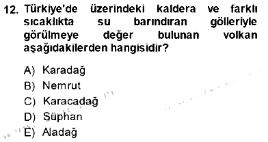 Turizm Coğrafyası 2014-2015 Dönem Sonu Sınavı - 12. soru