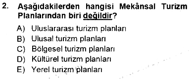 Turizm Coğrafyası 2013-2014 Tek Ders Sınavı - 2. soru