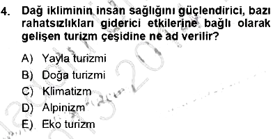 Turizm Coğrafyası 2013-2014 Tek Ders Sınavı - 4. soru