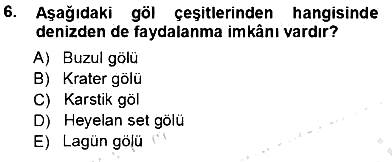 Turizm Coğrafyası 2013-2014 Tek Ders Sınavı - 6. soru