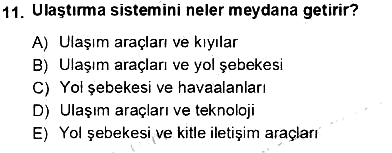 Turizm Coğrafyası 2013-2014 Tek Ders Sınavı - 11. soru