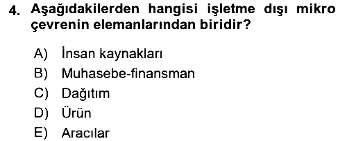 Turizm Pazarlaması 2018-2019 3 Ders Sınavı - 4. soru