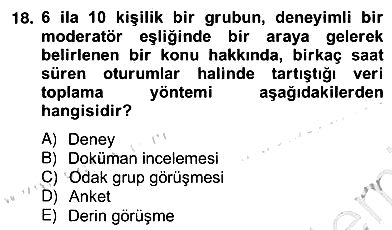 Turizm Pazarlaması 2012-2013 Ara Sınav - 18. soru