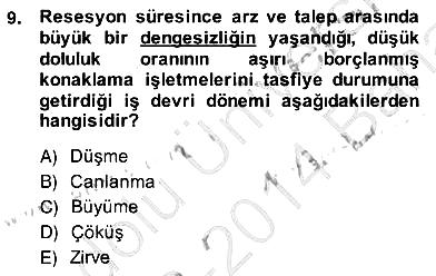 Turizm Pazarlaması 2013-2014 Ara Sınav - 9. soru