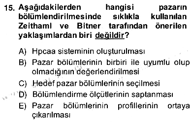 Turizm Pazarlaması 2013-2014 Ara Sınav - 15. soru