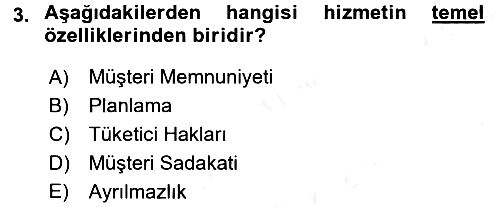 Turizm Pazarlaması 2018-2019 Ara Sınav - 3. soru